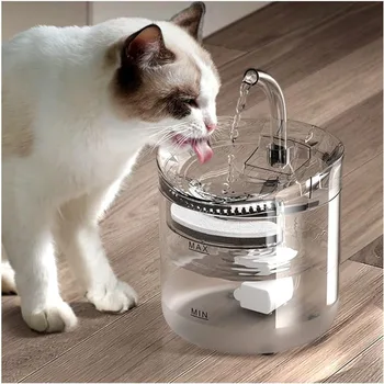 2L אוטומטי חתול מזרקת מים עם ברז מים לכלבים מתקן אוטומטי מסנן שתיין מחמד חיישן שותה את הקערה על חתולים מזין