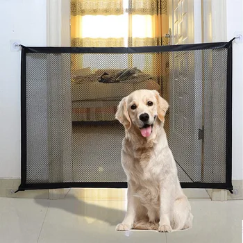 הכלב מחסום עם גדרות 4Pcs הוק מחמד מבודד רשת מדרגות השער החדש קיפול לנשימה רשת לול עבור הכלב גדר בטיחות