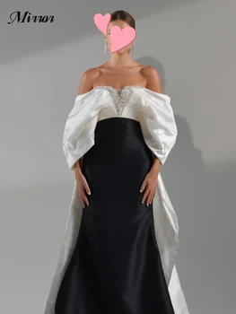 מראה השמלה אלגנטי בציר שחור פייטים חרוזים הסירה צוואר מחשוף גב א-קו רשמי אירוע שמלה לנשף ערב צד שמלות