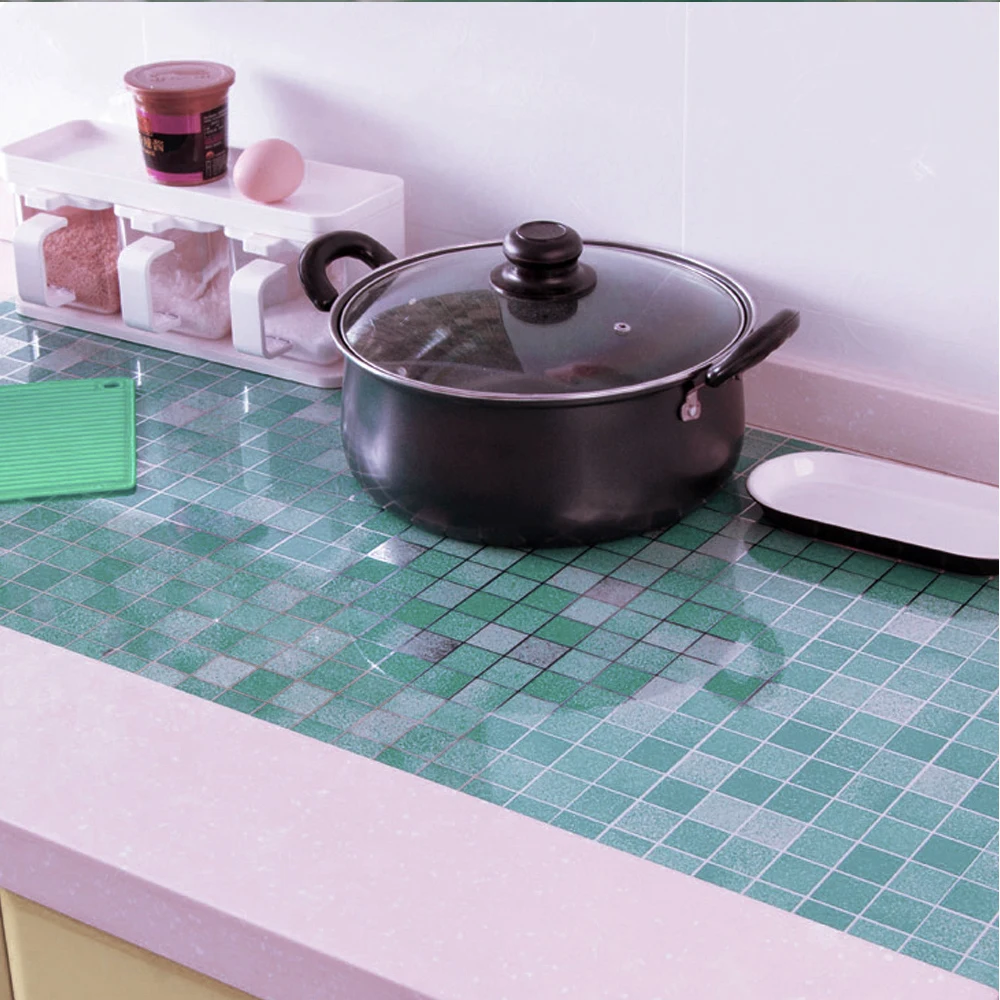 1M מטבח אמבטיה מדבקות קיר PVC פסיפס טפט עמיד למים אריח מדבקות ויניל דבק עצמי עיצוב הבית