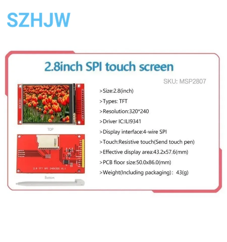 1pcs SPI טורית seriesctouch 2.2/2.4/2.8/3.2/3.5/4.0 אינץ ' TFT LCD מסך מודול עבור מיקרו-בקרים stm32 פיתוח לוח arduino 