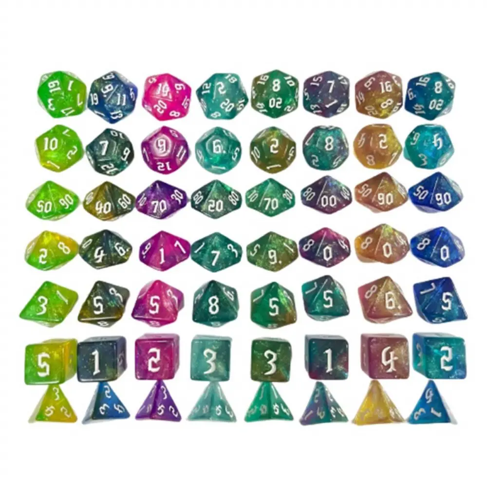 7Pcs/סט 7-למות שולחן משחק DND קוביות כפול צבעים D4, D6-D8 D12 D10 D20 Polyhedral קוביות משחק מסיבת אקריליק משחק קוביות TRPG DND