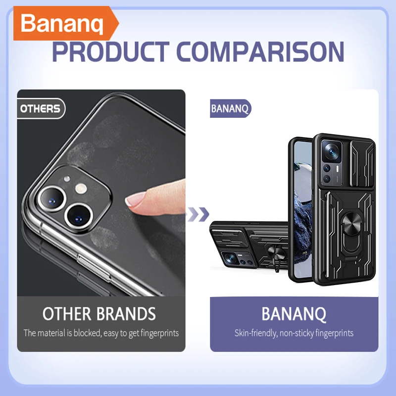 Bananq Shockproof לxiaomi 12 לייט 12T 13 פוקו X5 M5 F4 C40 לעמוד כיסוי לredmi 10 11 הממשלה 4G K50 הערה 12 Pro Plus 5G