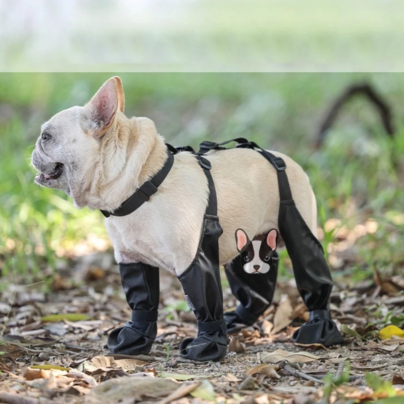 בטיחות הכלב נעלי חוצות נעלי הליכה עמיד למים הכלב רגל מכסה ליום גשום