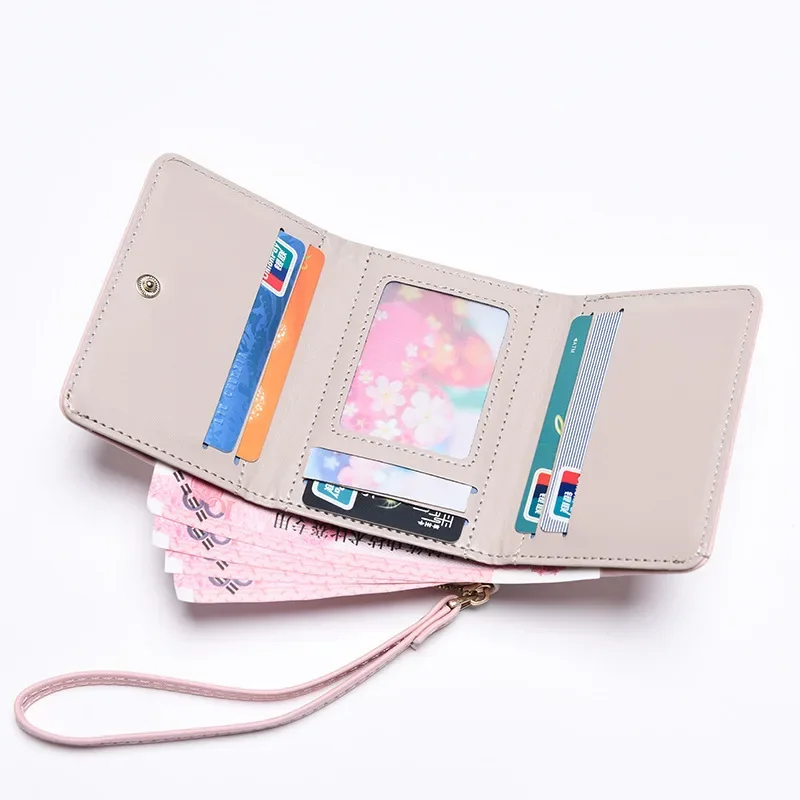 הגירסה הקוריאנית של הנשים החדש הארנק של הבחורה הארנק קצר Multi-פונקצית Multi-card מטבע הארנק קליפ טרי ומתוק