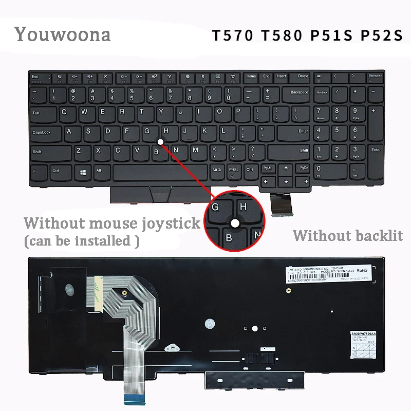 מקורי חדש מחשב נייד מקלדת LENOVO Thinkpad T570 T580 P51S P52S