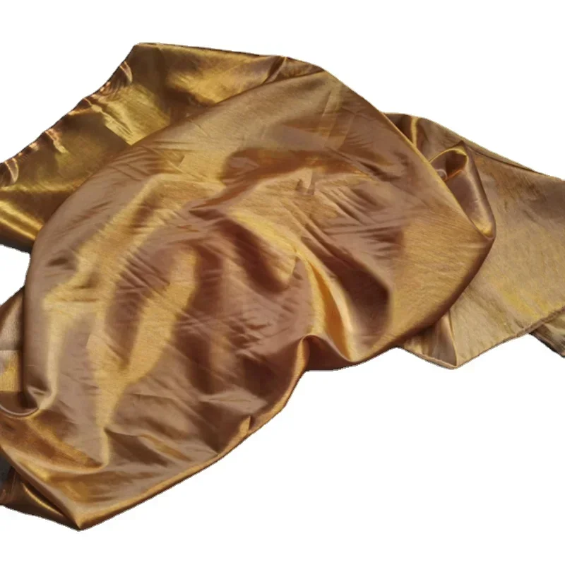 משי זורם בד משי זהב עור רך ידידותי מעצב עבור Diy תפירת שמלת החתונה פלאפי חצאית סיטונאי בדים