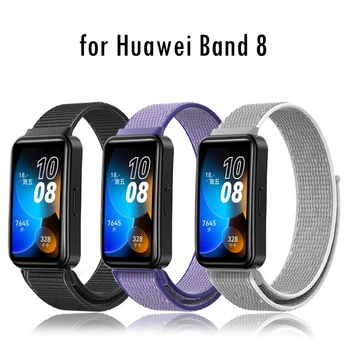 רצועת ניילון עבור Huawei הלהקה 8 צמיד החלפת רצועת שעון ספורט ניילון לולאה עבור Huawei חכם Band8 Watchbands אביזרים