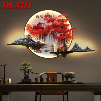 DLMH מודרני תמונה קיר אור LED סיני יצירתי נוף אורן ציור המנורה הביתה הסלון ללמוד עיצוב חדר השינה