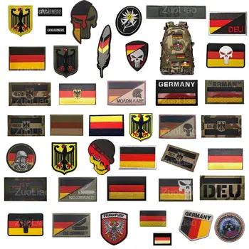 הצבא אוהד IR רעיוני דגל גרמניה DEU בד התרמיל פאץ ' ונגל הסוואה חיצוני תיק תג עם כתמים על בגדים