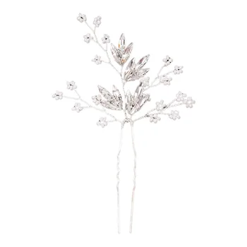 פרחים עלים הכלה ראש מקל חרוזים & ריינסטון חרוזים בשיער מקלות על בנות לחמניית שיער סיכות עיצוב פשוט חדש