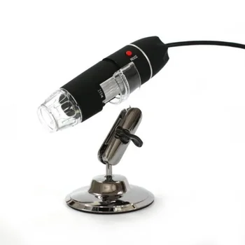 USB אלקטרונית 25-200X זום תאורה 25X-200X מיקרוסקופ דיגיטלי כיס זכוכית מגדלת עם 8pcs מנורות LED ומדידת היקף