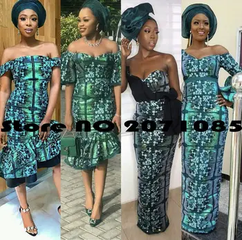 ירוק פאייטים תחרה בד 2018 באיכות גבוהה אפריקה שמלת ערב בדים חדשים ניגריה נצנצים רקום רשת רשת תחרה בד