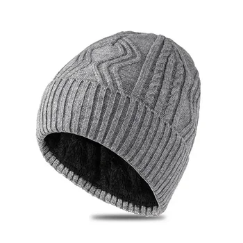 איכות גבוהה זכר הסקי בחורף עבה חם פרווה, כובעים למבוגרים Hiphop Skullies ראש גדול אחי בתוספת גודל סרוג כובע כובע