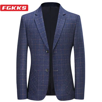 FGKKS 2023 מזדמן Brazers עיצוב מוצר קוריאני גרסה רזה בכושר לא-גיהוץ עסקים מעיל באיכות גבוהה, עיצוב מזדמן החליפה גברים