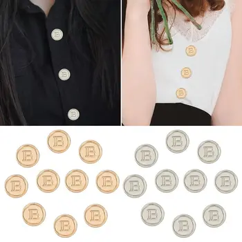 20Pcs אופנה באיכות גבוהה מתכת מכתב B כפתורים כפתורים בחולצה קישוט כפתור DIY רקמה עבודת יד, תפירה ואביזרים