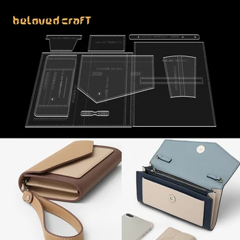 BelovedCraft-תיק עור תבנית עושה עם אקריליק על תבניות תיק מצמד, מעטפת התיק והארנק