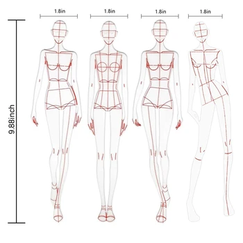 אופנה איור שליטים מצייר תבניות סרגל תפירה דמוי אדם תבניות עיצוב בגדים מדידה,שילוב