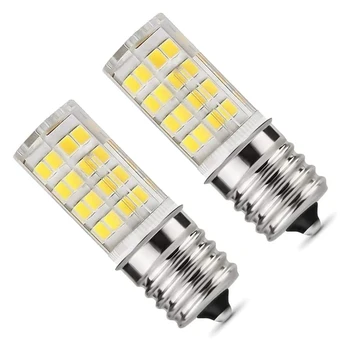 2 Pack 4W LED ניתן לעמעום E17 מיקרוגל הנורה , אור יום 6000K הלוגן 40W המקבילה אור ,קרמיקה E17 נורת LED