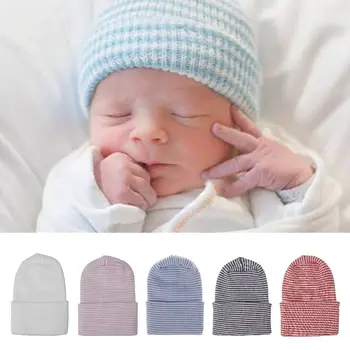 פעוטות ילדים כותנה רכה הילדים כובע היילוד החולים כובע מצחייה כובע תינוק ילדה כובע תינוק פסים העובר הכובע