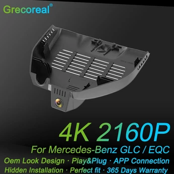 Grecoreal 4K Dash Cam Wifi car דאש מצלמה קדמית אחורית לשחק Plug עבור מרצדס בנץ EQC N293 400 זה מה שאמרתי לה C253 200 300 2019 2020 2021