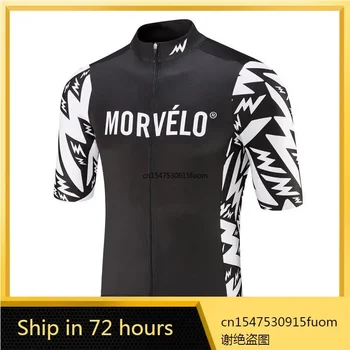 2024 חדש Morvelo הקיץ רכיבה על אופניים ג ' רזי חולצות Maillot Ciclismo לגברים שרוול קצר יבש מהירה MTB אופני צמרות בגדים ללבוש.