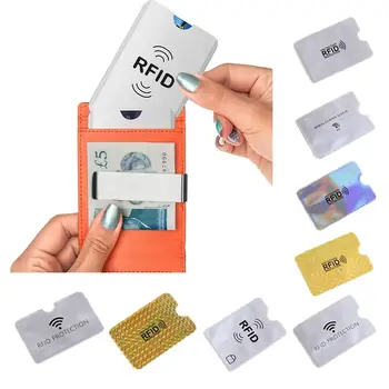 10Pcs נגד גניבה הבנק כרטיס אשראי מגן RFID NFC חסימת בעל כרטיס ארנק כיסוי נייר אלומיניום מזהה כרטיס ביקור מקרה