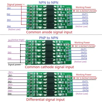 10Khz די-לעשות 3.3 V, 5V 12V 24V דיגיטלי מתג אופטי בידוד מודול ההיגיון רמת ממיר עבור PLC RS485 תקשורת IO