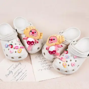Kawaii חמוד מסוחרר DIY אביזרים Dongdong נעליים להסרה הנעל אבזם פרח אביזרים בחורה חמודה מתנת חג המולד עבור