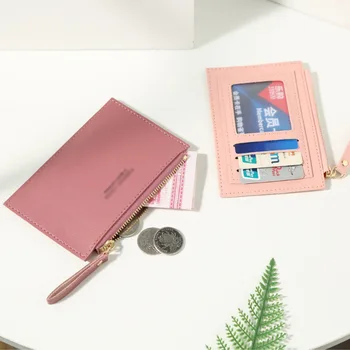 הארנק החדש כרטיס תיק נשים הארנק פשוט אופנה קלאסי צבע מוצק רוכסן התיק הנשי Instagram פיצוץ