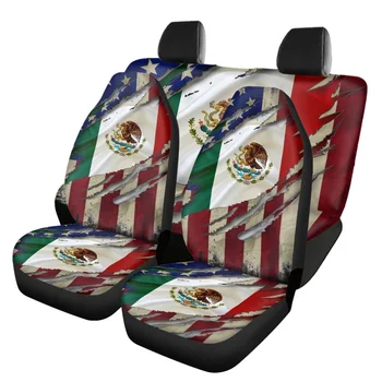 מקסיקו סמל דפוס אוטומטי הקדמי מושב אחורי כיסוי להגדיר מותג עיצוב קל להתקנה פנים רחיץ אביזרים תמונה מותאמת אישית