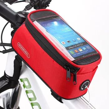 חדש אופני הרים את התיק מול קרן תיק פוליאסטר צינור תיק רכיבה על אופניים מסך מגע טלפון סלולרי תיק רב תכליתי טלפון נייד למקרה