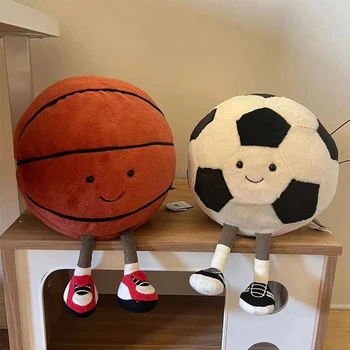 קטיפה רך ממולא הכדור כרית כדורגל כדורגל מצחיק סימולציה תיק חמוד עיצוב כדורסל לילדים Boyfirends מתנות