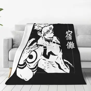 Sukuna פלנל, שמיכה Jujutsu Kaisen אנימה Gojo סאטורא חידוש לזרוק שמיכות עבור בית מלון ספה 200x150cm השטיח חתיכה