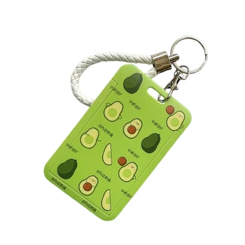 קריקטורה אבוקדו מים מחזיק מפתחות מפתחות תג מזהה הטלפון הנייד החבל ילדים מתנות שרוך עם בעל כרטיס כיסוי