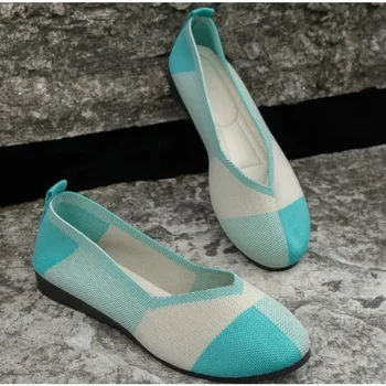 האביב החדש 2023 אופנת נשים תחתית שטוחה מקרית וינטאג', נעליים מזדמנים נשים אופנה מגניב נוח בד נעליים