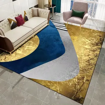 פאר מודרני פלנל סלון עם שטיח נגד חלקה במכונה שטיחים בחדר השינה שטח גדול חדר קישוט אסתטי מחצלת