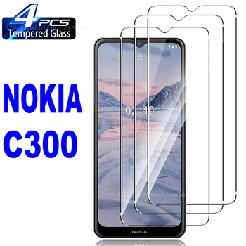 2/4Pcs זכוכית מחוסמת עבור Nokia C300 מגן מסך זכוכית הסרט