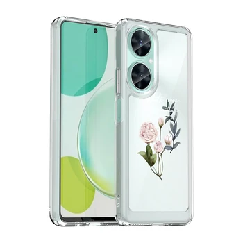 פרח סגנון שקוף קשה אקריליק מקרה טלפון עבור Huawei נובה 11i 4G Shockproof הכיסוי האחורי.