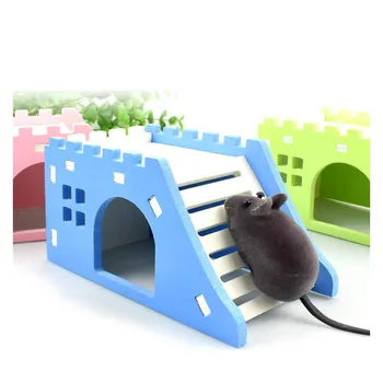 עץ ציוד לחיות מחמד בעלי חיים קטנים אוגר קן לחיות מחמד קיפוד הטירה צעצוע 1 Pc Observation Platform הסיפון הסולם מחמד צעצוע הבית/גשר