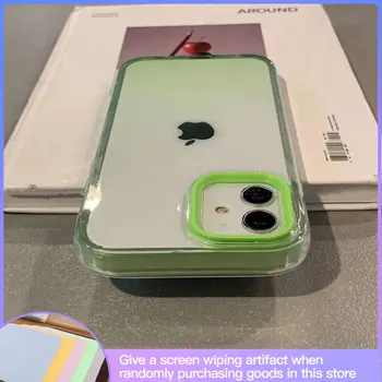 מתקדם שיפוע ירוק שקוף מתאים IPhone13 13Promax 11Promax 12Promax Xs Xr מעטפת רכה צבע מוצק מקרה טלפון