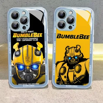 רובוטריקים Bumblebeees מקרה טלפון זכוכית מחוסמת לאייפון 14 Pro מקס 13 11 12 14 מיני פלוס יוקרה עיצוב מכסה אחורי