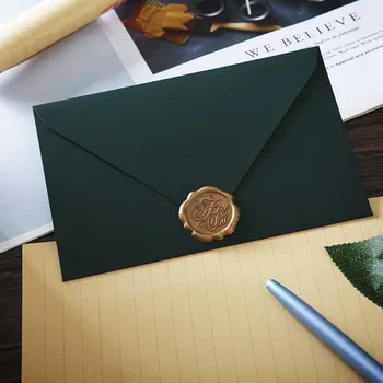 אריזה 250 גרם ירוק אספקה שחור גלויה עסקים קטנים המעטפה הודעה הזמנות 20pcs/lot חתונה נייר Giftbox