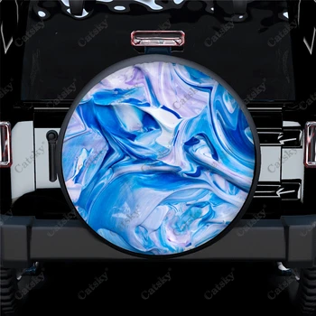 צבע משושה דפוס מודפס צמיג רזרבי כיסוי עמיד למים בגלגל ההגה מגן עבור רכב משאית שטח קרוואן קרוואן נגרר 14