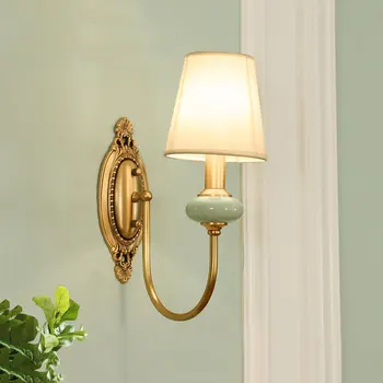 אמריקאי מינימליסטי קרמיקה, נחושת מנורת קיר אחד בראש בד השינה ליד המיטה מנורת טלוויזיה רקע קיר רטרו אור הקיר
