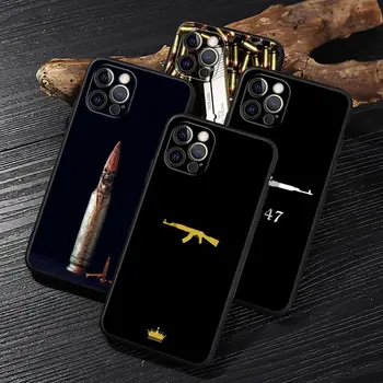 האקדח כדורים AK47 אקדח Funda עבור iphone 14 מקרה עבור iPhone 11 12 13 14 מיני פרו מקס XS X XR 7 8 פלוס 6 סה 2020 במקרה רך כיסוי