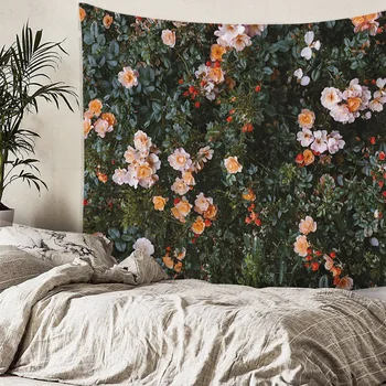 רטרו פרח רוז רקע בד חדר השינה המיטה תלוי בד השכרת שיפוץ מעונות קישוט קיר שטיח בד