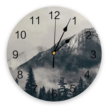 מיסטי הר יער שעון קיר בעיצוב מודרני קישוט סלון מטבח שעון קיר אילם לצפות פנים הבית עיצוב