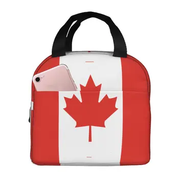 קנדה דגל תיק אוכל צידנית תיק נייד תרמי מבודד תיבת בתי הספר לעבודה נסיעות פיקניק קמפינג המשרד עבור גברים, נשים, ילדים.