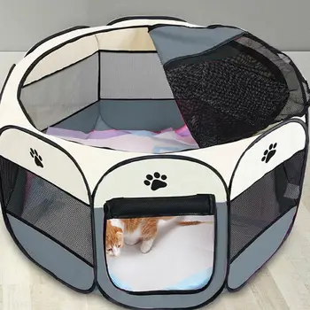 מתקפל מחמד אוהל כלב הבית כלוב מתומן חתול אוהל גור גדר מבצע לול מלונה חיצונית כלבים קל לבית גדול